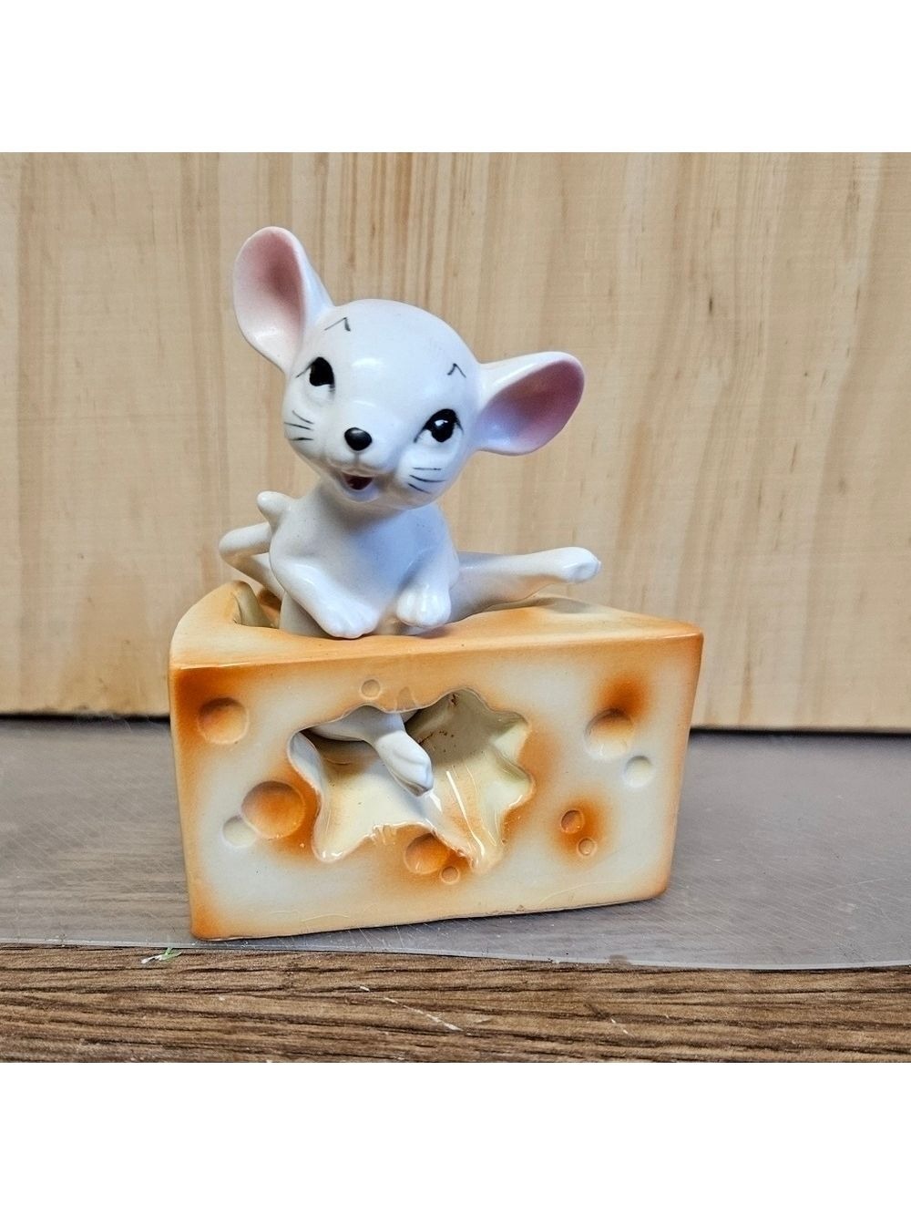 Vintage Lefton Cheese and Mouse Salt and Pepper Shaker